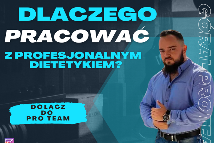 Grafika z napisem: Dlaczego pracować z profesjonalnym dietetykiem?